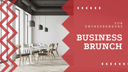 Business Brunch Announcement with Modern Office FB event cover Design Template