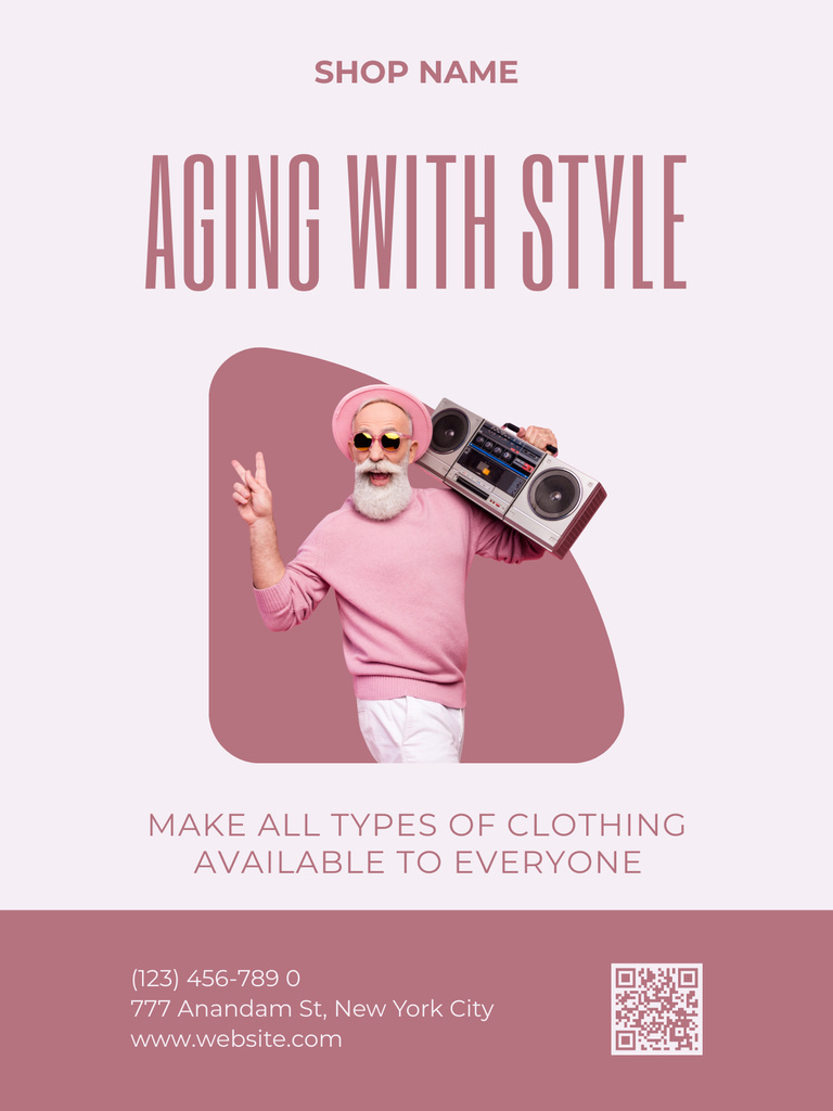 Age-Friendly Types Of Clothes Offer Poster US Πρότυπο σχεδίασης