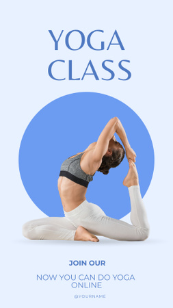 Yoga Class with Young Girl Instagram Story Modelo de Design