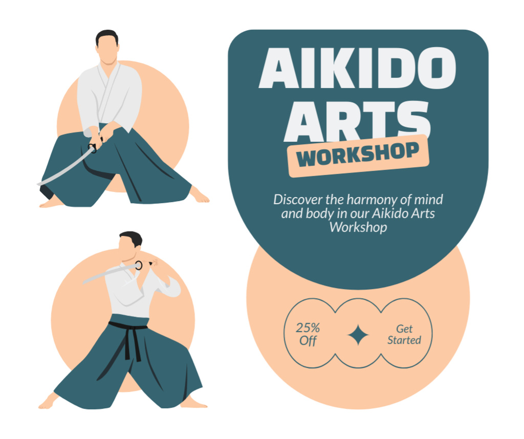 Announcement of Aikido Arts Workshop Facebook Šablona návrhu
