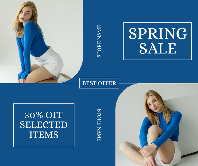 Best Spring Sale Deal for Women Facebook Πρότυπο σχεδίασης