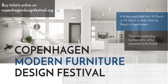 Designvorlage Copenhagen modern furniture design festival für Twitter