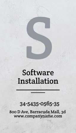 Software Installation Services Business Card US Vertical Design Template