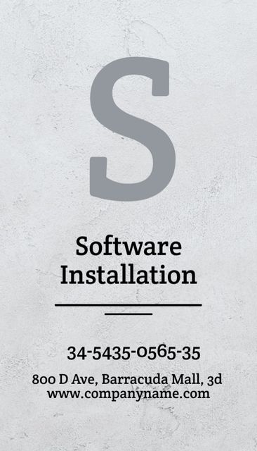 Plantilla de diseño de Software Installation Services Business Card US Vertical 