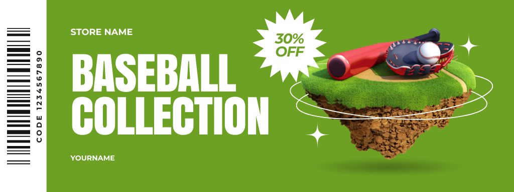 Baseball Gear Collection At Discounted Rates Coupon – шаблон для дизайна