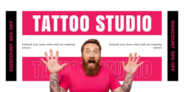 Designvorlage Shocking Proposition of Tattoo Studio für Twitter