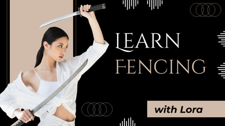 Lessons Fencing with Girl with Swords Youtube Thumbnail Design Template