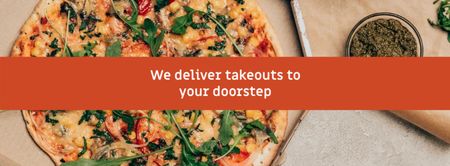 Ontwerpsjabloon van Facebook cover van diensten voor levering van italiaanse pizza 's
