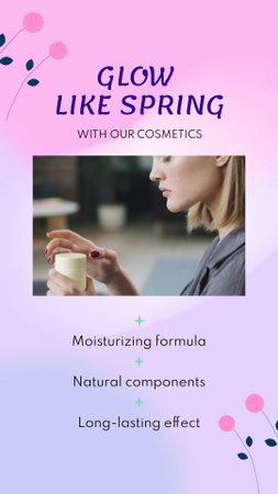 Designvorlage Cosmetics With Natural Ingredients Offer für Instagram Video Story