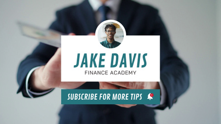Ontwerpsjabloon van YouTube outro van Finance Academy-vlog