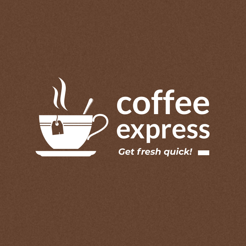 Illustration of Cup with Hot Coffee for Cafe Ad Logo Design Template