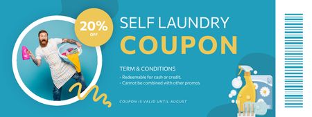 Self Laundry Discount Voucher Coupon Design Template