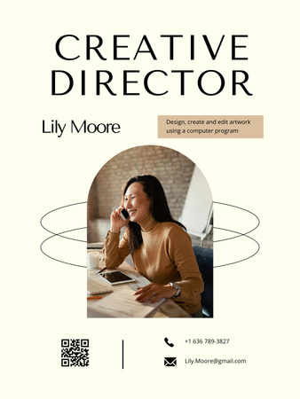 Creative Director Services Offer Poster USデザインテンプレート