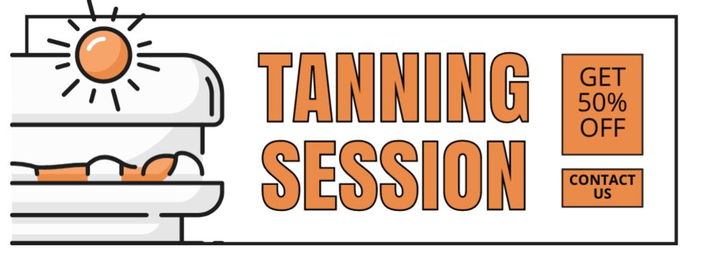 Designvorlage Discount on Tanning Session für Facebook cover