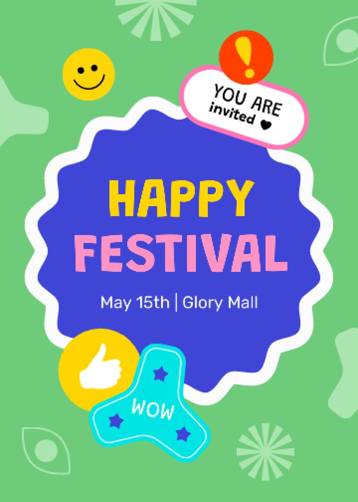 Bright Fun-filled Festival Event Announcement Invitation Design Template