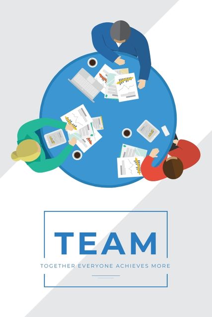 Plantilla de diseño de Business people working together at table Tumblr 