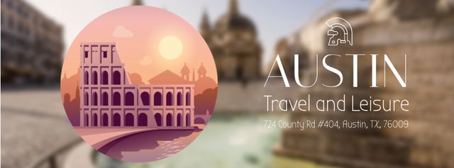 Rome famous travelling spots Facebook Video cover Design Template