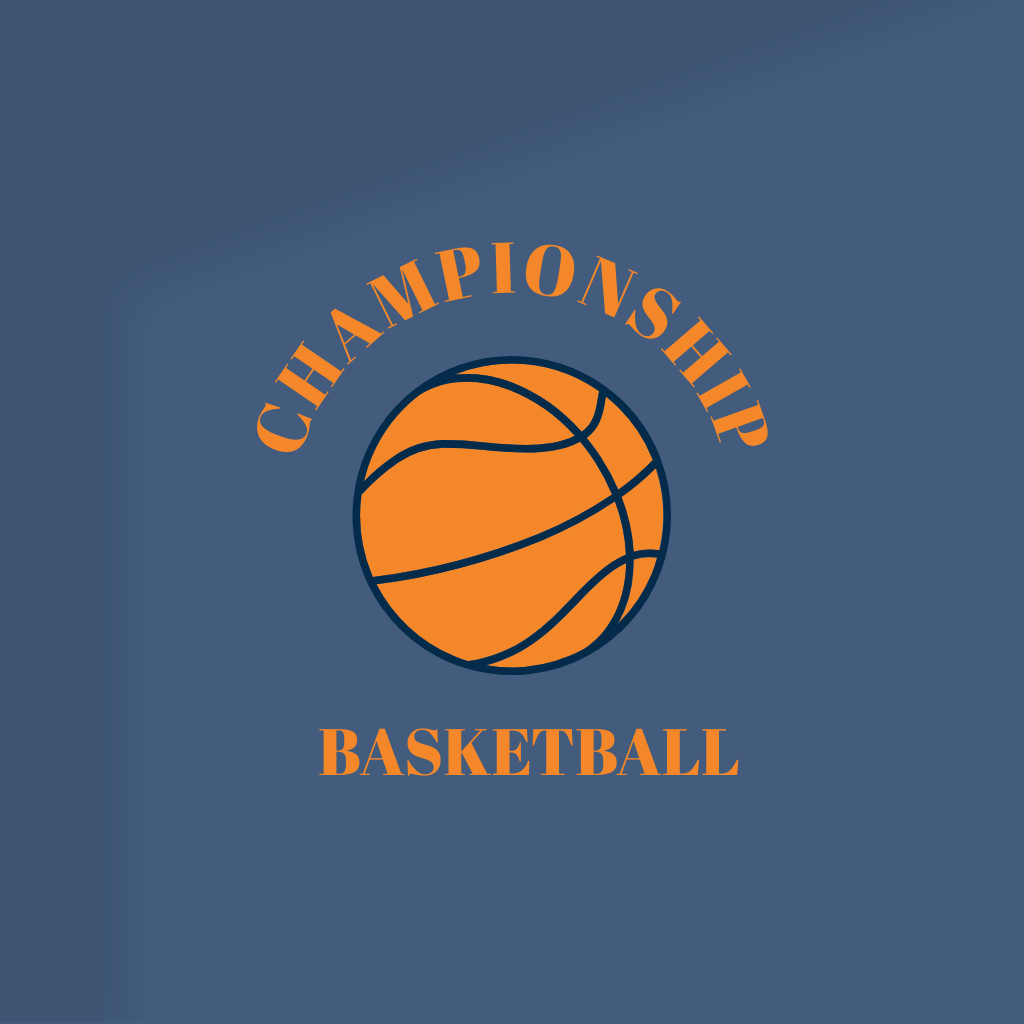 Basketball Championship Announcement with Ball Logo Modelo de Design
