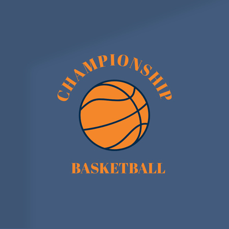 Basketball Championship Announcement with Ball Logo Design Template