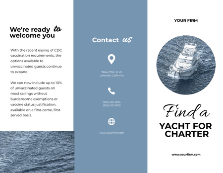Amazing Yacht Tours Offer Brochure 8.5x11in Design Template