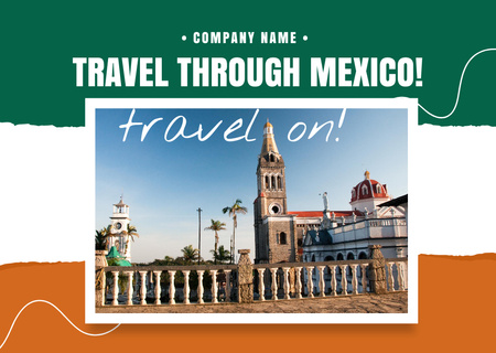 Designvorlage Travel Tour in Mexico für Postcard