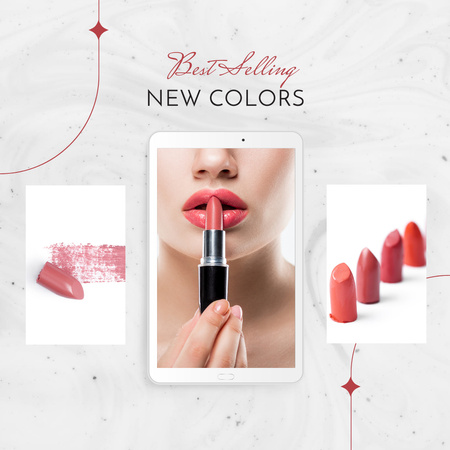 Beauty Salon Ad with Lipstick Instagram Design Template