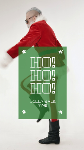 Christmas Sale Announcement with Dancing Santa Claus Instagram Video Story Design Template