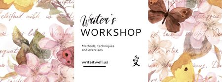 Plantilla de diseño de Writer's Workshop Announcement Facebook cover 