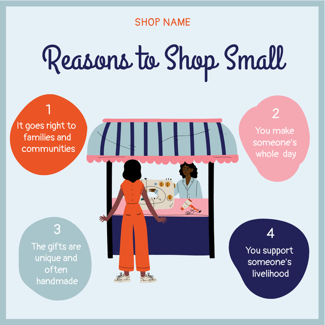 Designvorlage Reasons to Shop Small für Instagram AD