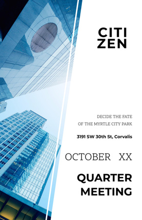 Quarter Meeting Announcement City View Invitation 5.5x8.5in Modelo de Design