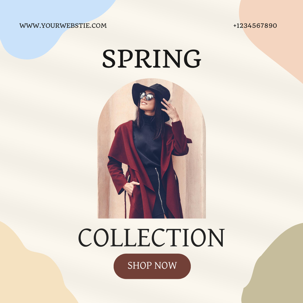 Elegant Spring Looks Sale Announcement Instagram Πρότυπο σχεδίασης