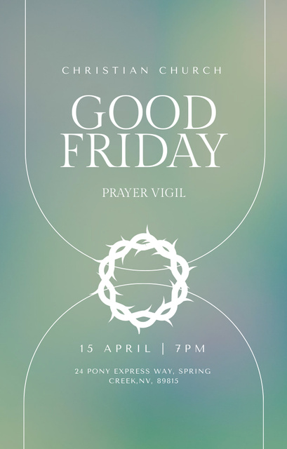 Good Friday in Christian Church In Spring Invitation 4.6x7.2in Design Template