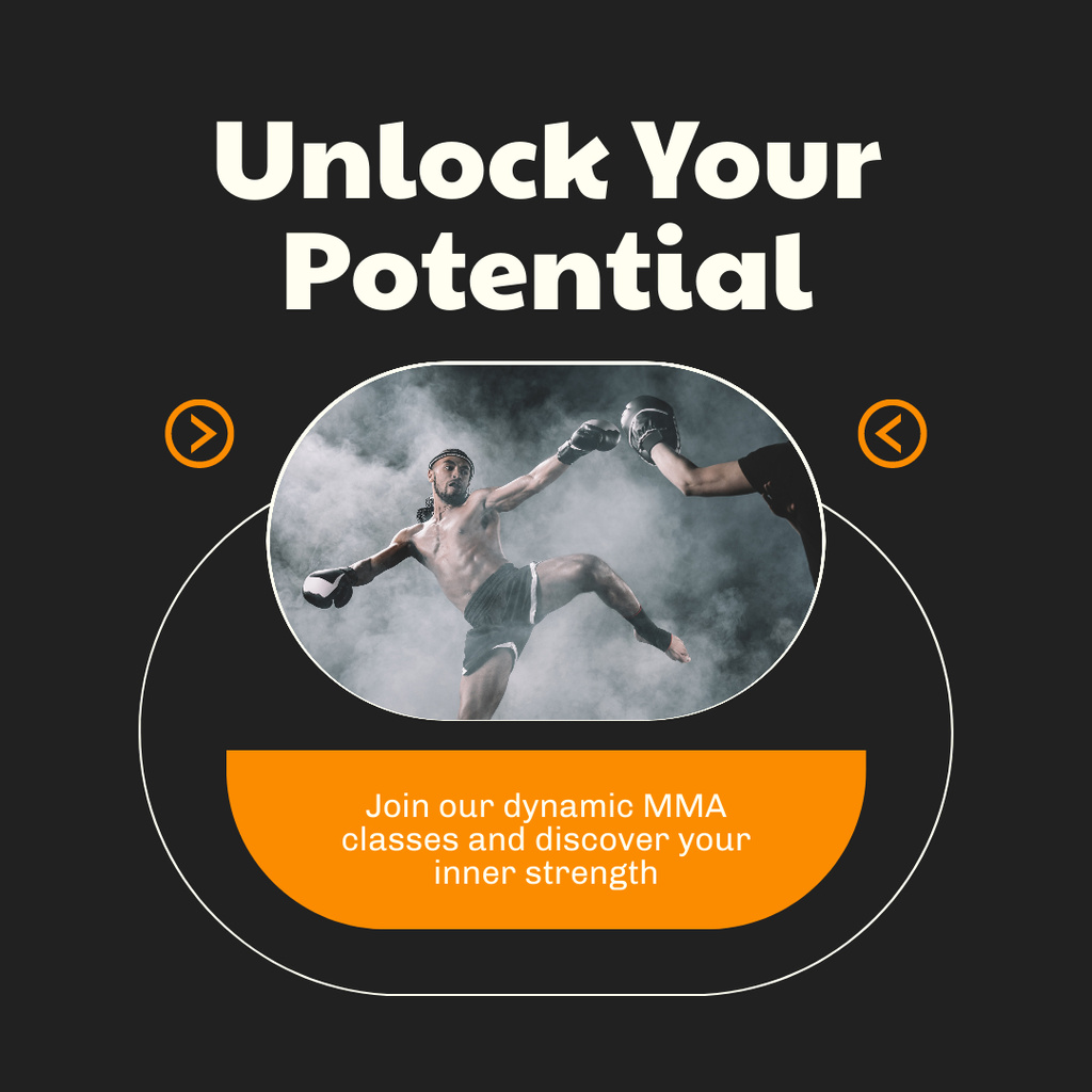 Martial Arts Courses Promo with Boxers Instagram Design Template