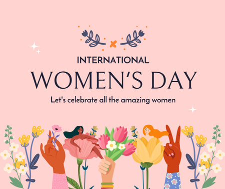 Celebration Announcement of International Women's Day Facebook Design Template