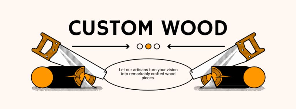 Custom Wood Services Ad Facebook cover Πρότυπο σχεδίασης