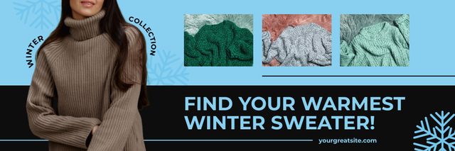 Ontwerpsjabloon van Email header van Offer of Warmest Winter Sweater