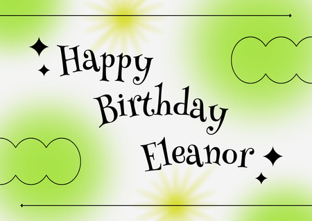Ontwerpsjabloon van Card van Leuke gelukkige verjaardag op groen