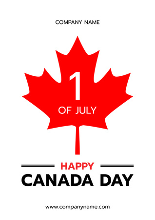Happy Canada Day Wishes Poster Design Template
