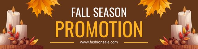 Fall Season Candles And Decor Promotion Twitterデザインテンプレート