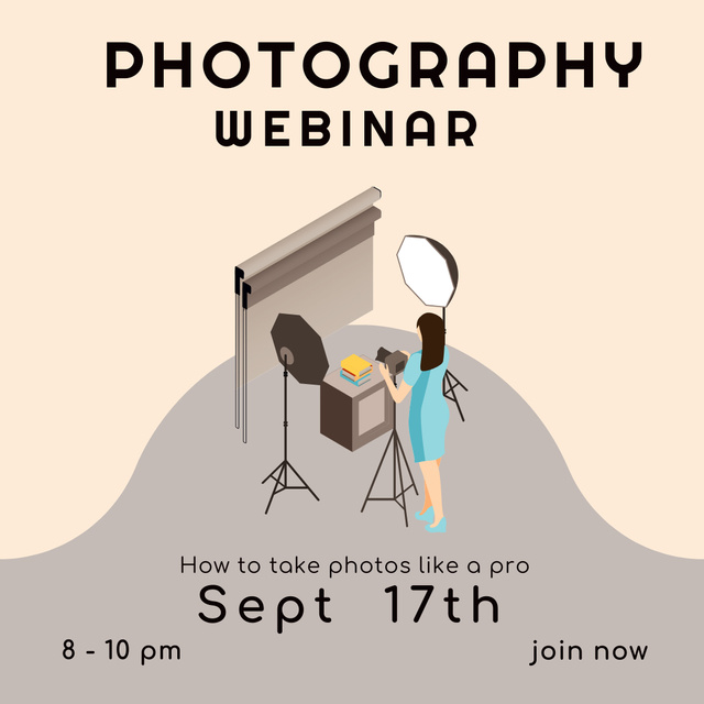 Designvorlage Photography Training Webinar für Instagram
