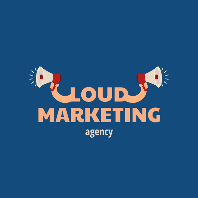Marketing Agency Service Offering with Loudspeakers Animated Logo Šablona návrhu
