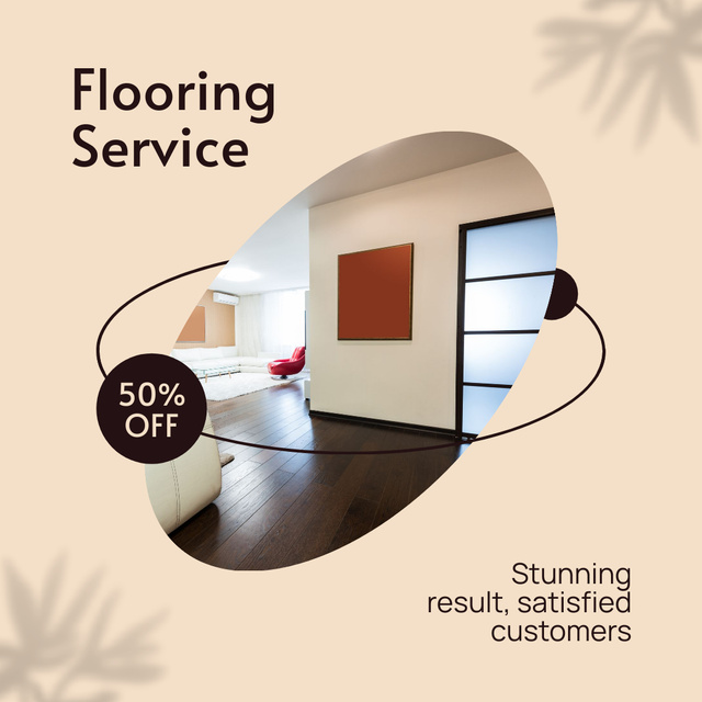 Flooring Service Discount with Stylish Interior Instagram Design Template