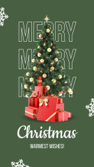 Bright Christmas Holiday Greeting with Bunch of Gifts