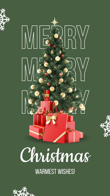 Bright Christmas Holiday Greeting with Bunch of Gifts Instagram Video Story Modelo de Design