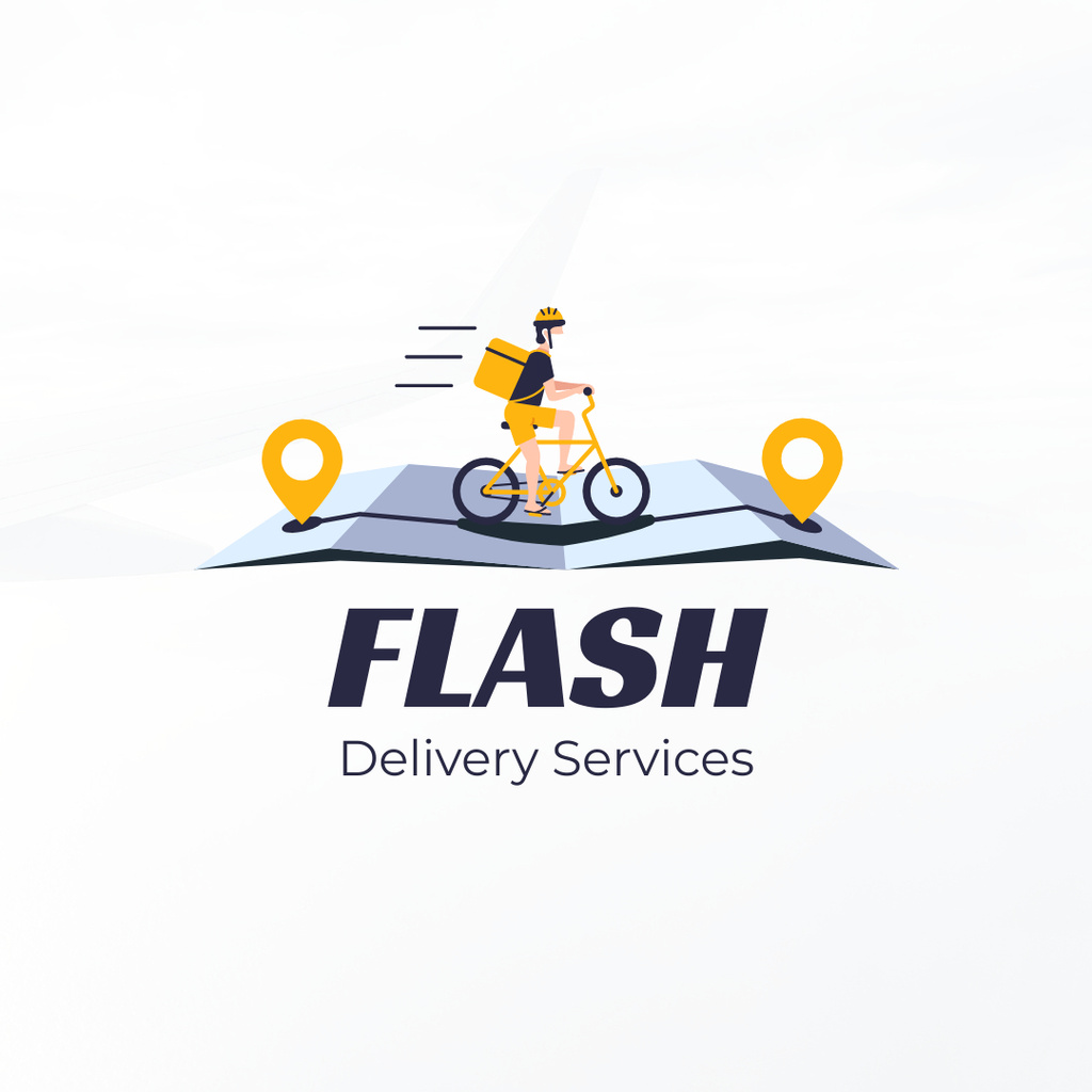 Delivery Services Ad Logo 1080x1080pxデザインテンプレート