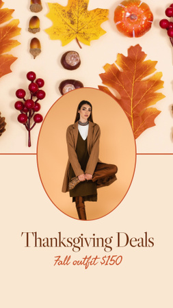 Exquisite Clothes For Women On Thanksgiving Instagram Video Story Design Template
