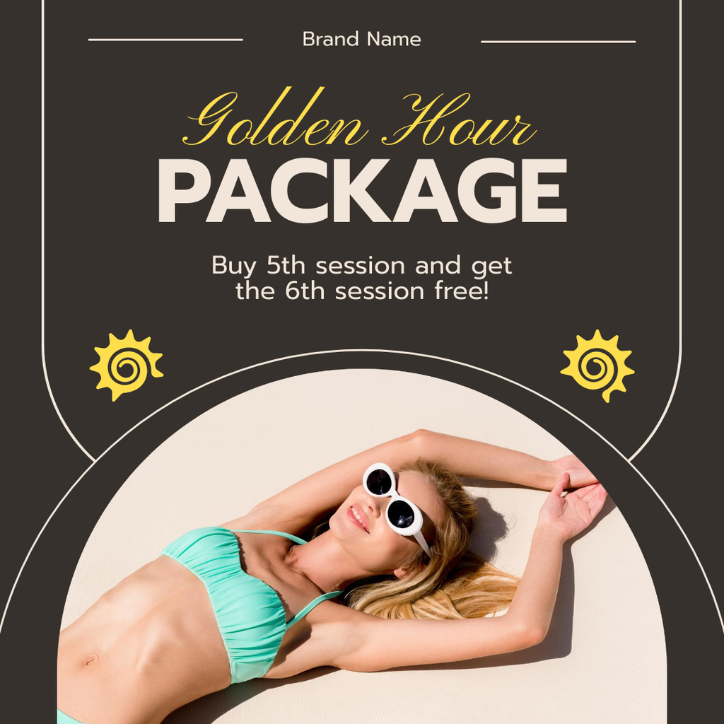 Tanning Sessions Package Offer Instagram AD Design Template
