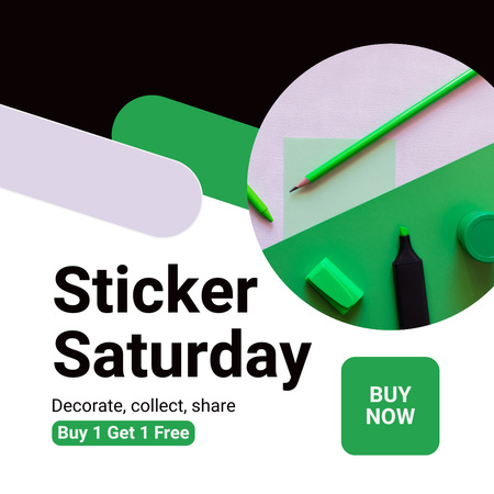 Saturday Special Deal On Stickers Instagram Design Template