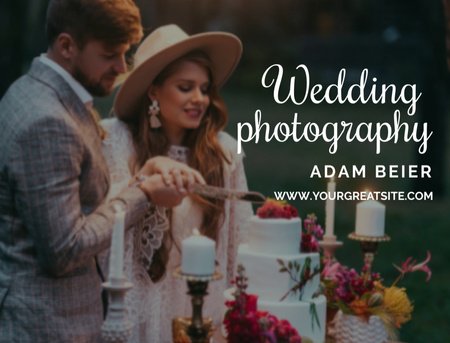 Wedding Photographer Services Postcard 4.2x5.5in Tasarım Şablonu