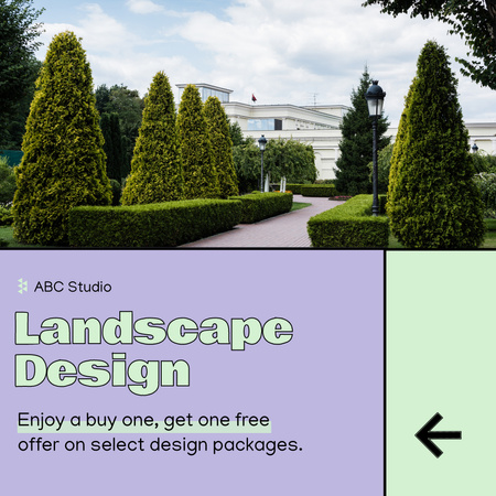 Oferta de serviços para arquitetos paisagistas Animated Post Modelo de Design